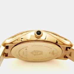 Pre Owned Tissot Black and Mother of Pearl Rose Gold Stainless Steel T-Wave T112.210.33.051.00 Women's Wristwatch 30 mm 