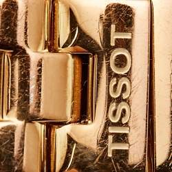 Pre Owned Tissot Black and Mother of Pearl Rose Gold Stainless Steel T-Wave T112.210.33.051.00 Women's Wristwatch 30 mm 
