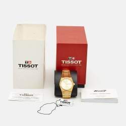 مملوكة مسبقًا Tissot PRX T137.210.33.021.00 Champagne Dial Gold PVD Coated Stainless Steel Women's Wristwatch 35 mm