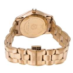 Pre Owned Tissot Mother of Pearl Rose Gold Plated Stainless Steel Diamond T-Wave T112210B Women's Wristwatch 30 mm