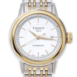 Pre Owned Tissot White Two-Tone Stainless Steel T-Classic Carson T085207A Women's Wristwatch 29 mm