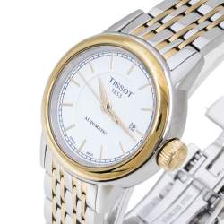 Pre Owned Tissot White Two-Tone Stainless Steel T-Classic Carson T085207A Women's Wristwatch 29 mm