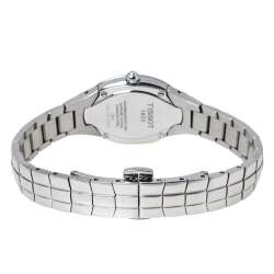 Pre Owned Tissot White Stainless Steel Diamond Oval Women's Wristwatch 21 mm