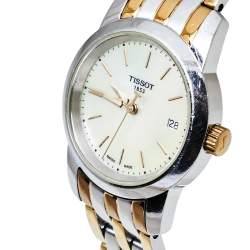 Pre Owned Tissot Mother of Pearl Two Tone Stainless Steel T033210A Women's Wristwatch 28 mm