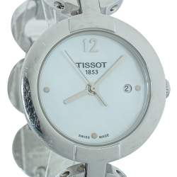 Pre Owned Tissot Mother of Pearl Stainless Steel Pinky T084210A Women's Wristwatch 28 mm