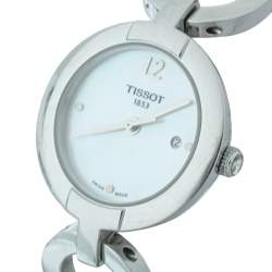 Pre Owned Tissot Mother of Pearl Stainless Steel Pinky T084210A Women's Wristwatch 28 mm