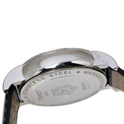 Pre Owned Tissot Mother Of Pearl Stainless Steel & Leather Diamond Dressport T050.217.16.112.01 Women's Wristwatch 35 mm