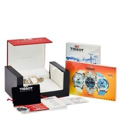 Pre Owned Tissot White Two Tone Stainless Steel PR50 T34.2.281.14 Women's Wristwatch 24 mm