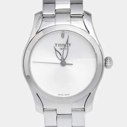 Pre Owned Tissot Silver Stainless Steel Wave T112.210.11.031.00 Women's Wristwatch 30 mm