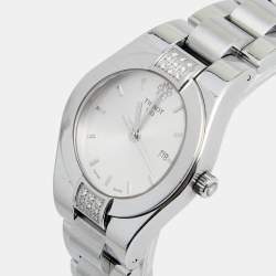 Pre Owned Tissot Silver Stainless Steel Diamond Limited Edition Glam T0432101103100 Women's Wristwatch 32 mm