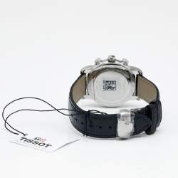 Pre Owned Tissot Mother Of Pearl Stainless Steel Leather Diamond Dressport T050.217.16.112.01 Women's Wristwatch 35 mm