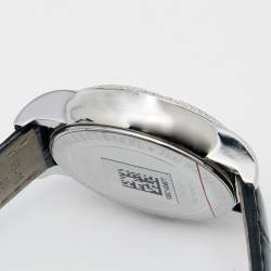 Pre Owned Tissot Mother Of Pearl Stainless Steel Leather Diamond Dressport T050.217.16.112.01 Women's Wristwatch 35 mm