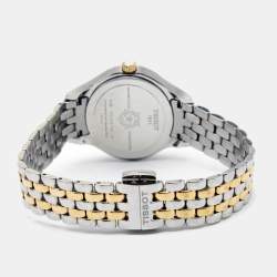 Pre Owned Tissot White Two Tone Stainless Steel Bella Ora T103110 Women's Wristwatch 28 mm