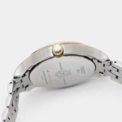 Pre Owned Tissot White Two Tone Stainless Steel Bella Ora T103110 Women's Wristwatch 28 mm