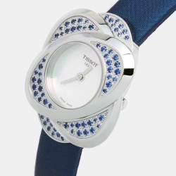 Pre Owned Tissot Mother of Pearl Stainless Steel Satin Precious Flower T03.1.235.80 Women's Wristwatch 30 mm