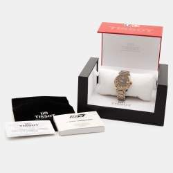 Pre Owned Tissot Brown Two Tone Titanium T-Classic T087207 Women's Wristwatch 32 mm