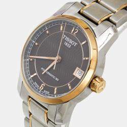Pre Owned Tissot Brown Two Tone Titanium T-Classic T087207 Women's Wristwatch 32 mm