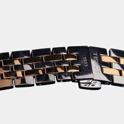 Pre Owned Tissot Mother of Pearl Diamond Two Tone Stainless Steel Le Locle T006.207.22.116.00 Women's Wristwatch 29 mm