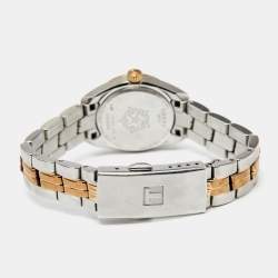 Pre Owned Tissot Mother of Pearl Two Tone Stainless Steel PR100 T101.010.22.111.01 Women's Wristwatch 25 mm