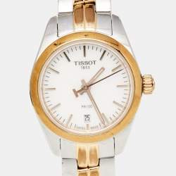 Pre Owned Tissot Mother of Pearl Two Tone Stainless Steel PR100 T101.010.22.111.01 Women's Wristwatch 25 mm