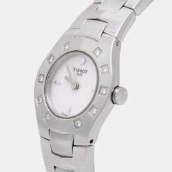 Pre Owned Tissot Mother of Pearl Stainless Steel Diamond L521 Women's Wristwatch 23 mm