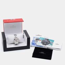 Pre Owned Tissot Silver White Stainless Steel PRC 200 NBA Special Edition T055.217.11.017.00 Women's Wristwatch 35 mm