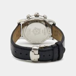 Pre Owned Tissot Black Stainless Steel Diamond Leather Dressport T050.217.16.052.01 Women's Wristwatch 35 mm