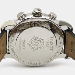 Pre Owned Tissot Black Stainless Steel Diamond Leather Dressport T050.217.16.052.01 Women's Wristwatch 35 mm