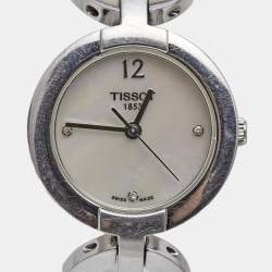Pre Owned Tissot Mother of Pearl Stainless Steel Pinky T084.210.11.116.01 Women's Wristwatch 28 mm 