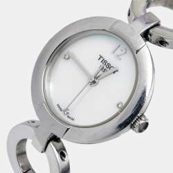 Pre Owned Tissot Mother of Pearl Stainless Steel Pinky T084.210.11.116.01 Women's Wristwatch 28 mm 