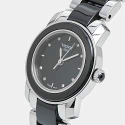 Tissot Black Ceramic Stainless Steel Diamond T-Trend T064.210.22.056.00 Women's Wristwatch 28 mm