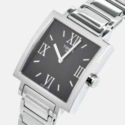 Pre Owned Tissot Black Stainless Steel Happy Chic T034.309.11.053.00 Women's Wristwatch 29 mm