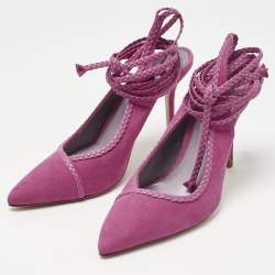 Pre Owned حذاء كعب عالي تيتي أديسا سويدي وردي ب�رباط الكاحل مقاس 38