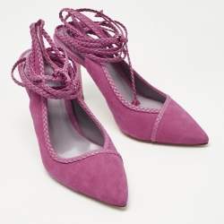 Pre Owned حذاء كعب عالي تيتي أديسا سويدي وردي برباط الكاحل مقاس 38