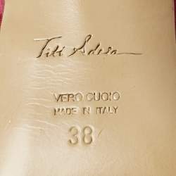 Pre Owned حذاء كعب عالي تيتي أديسا سويدي وردي برباط الكاحل مقاس 38