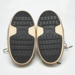 Pre Owned TNT Beige Faux Leather and Nylon Moon Boots Size 39-41