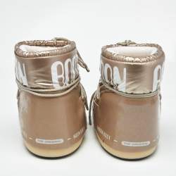 Pre Owned TNT Beige Faux Leather and Nylon Moon Boots Size 39-41