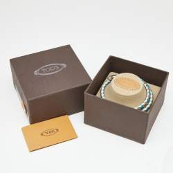 Pre Owned Tod's MyColors Tri Color Leather Gunmetal Tone Bracelet