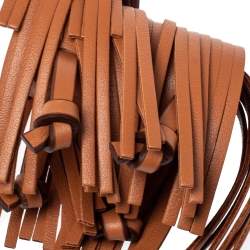 Tod's Brown Leather Fringe Bag Charm 