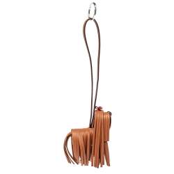 Tod's Brown Leather Fringe Bag Charm 