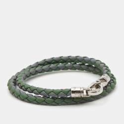 Pre Owned Tod's MyColors Bicolor Leather SIlver Tone Bracelet