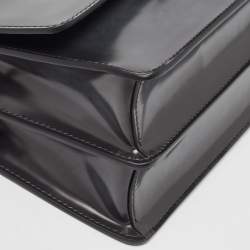 Tod's Dark Grey Leather Mini T Timeless Shoulder Bag