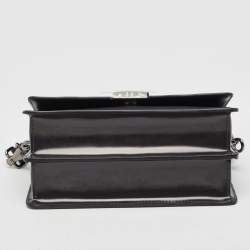 Tod's Dark Grey Leather Mini T Timeless Shoulder Bag