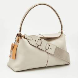 Tod's Off White Leather Small T Case Shoulder Bag