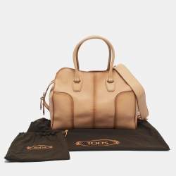 Pre Owned Tod's Tan Ombre Leather Large Sella Satchel