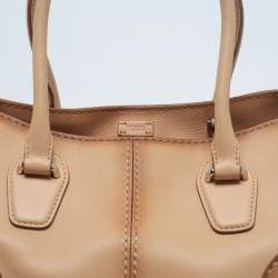 Pre Owned Tod's Tan Ombre Leather Large Sella Satchel