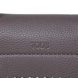 Tod's Grey Leather Monospalla Rings Top Handle Bag