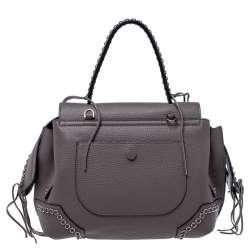 Tod's Grey Leather Monospalla Rings Top Handle Bag
