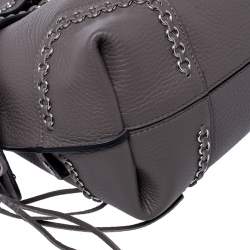 Tod's Grey Leather Monospalla Rings Top Handle Bag