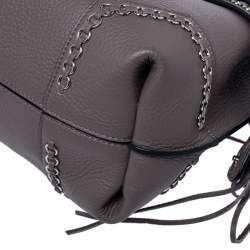 Tod's Grey Leather Monospalla Rings Top Handle Bag